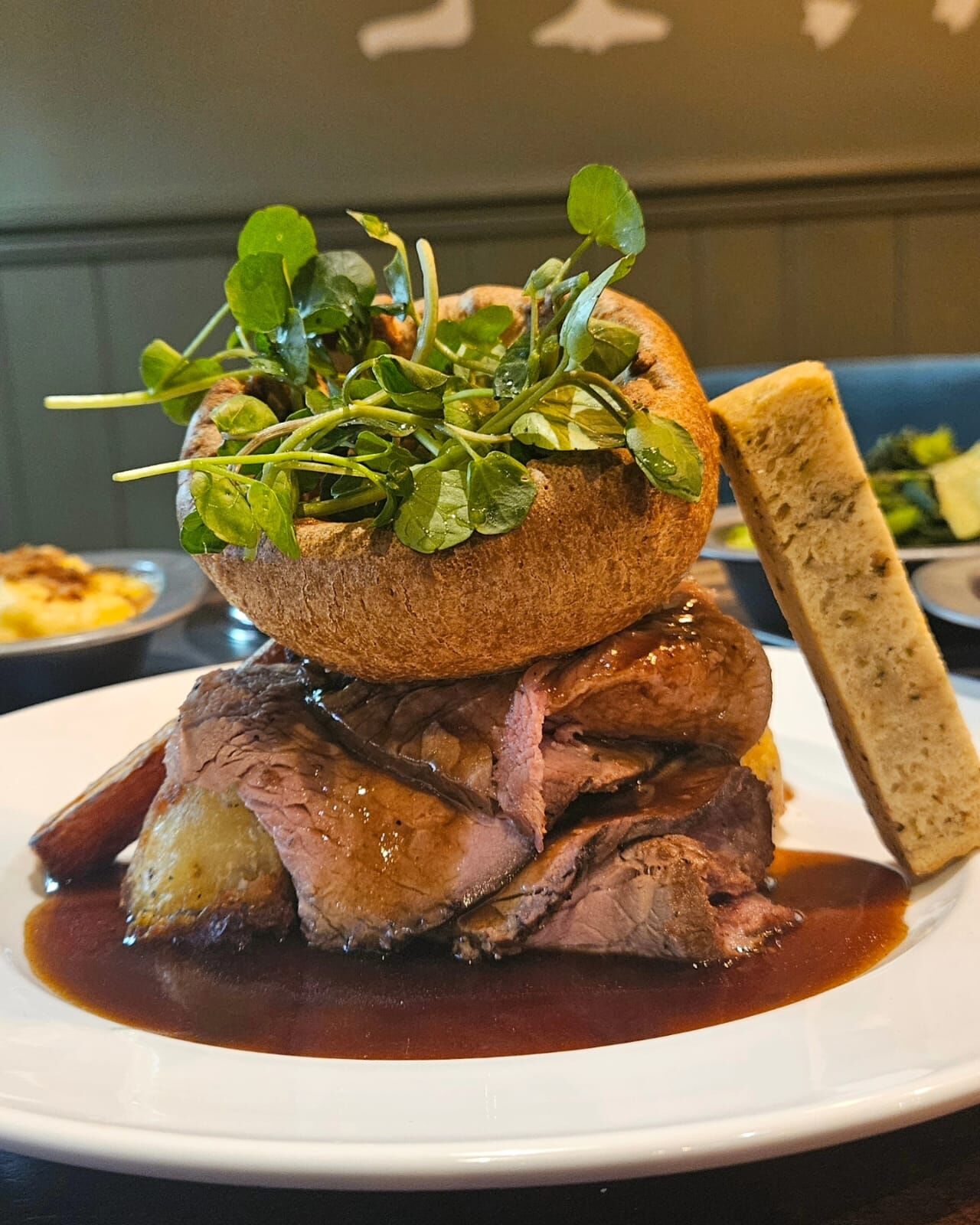 A roast dinner served at The Mucky Duck